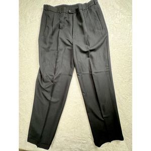 J. Ferrar Men's Black Dress Pants Classic Pleated Formal Business Trousers 40x34